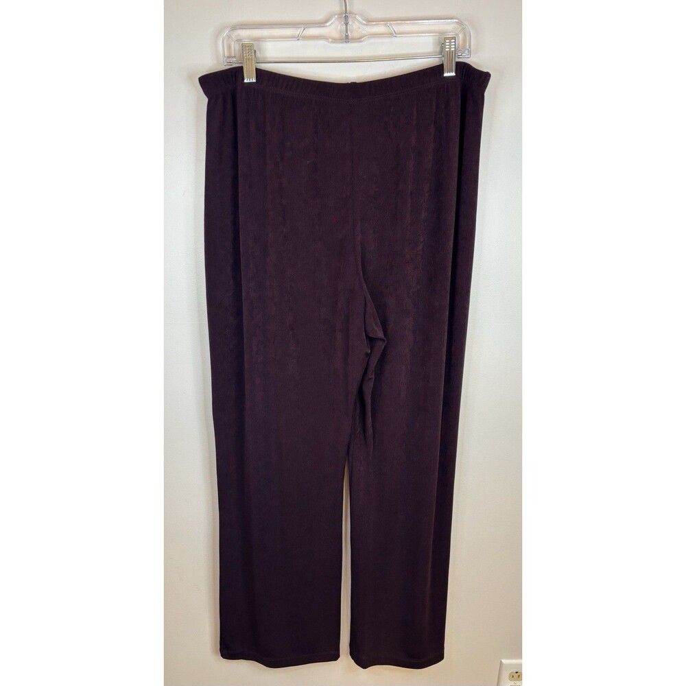 CHICO'S Travelers Dark Mulberry No Tummy Pant 3/XL Pull On Straight Leg Comfort - Picture 3 of 11